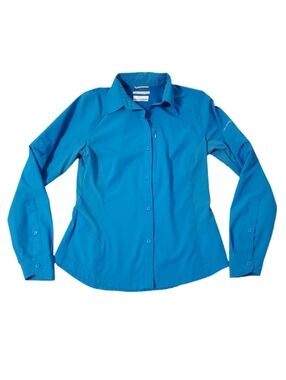 Columbia Women's Blue Silver Ridge Omni-Shade Long Sleeve Shirt Size Small